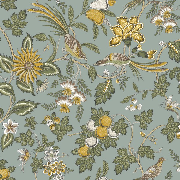 Parterre Light Blue Wallpaper