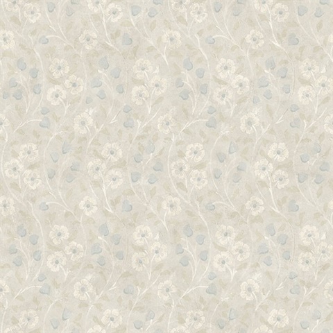 Patsy Grey Floral Wallpaper