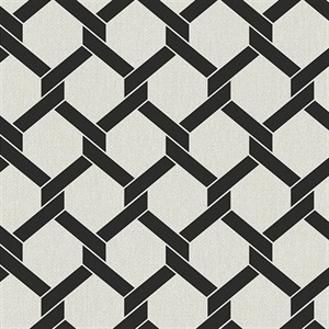 Payton Black Hexagon Trellis Wallpaper