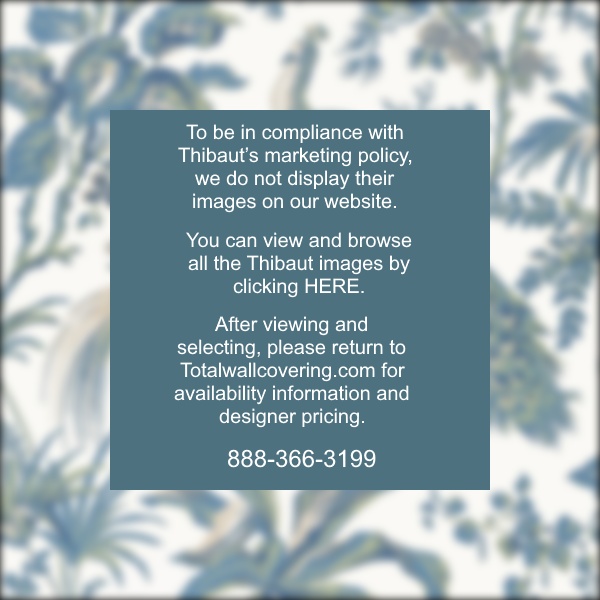 Peacock Toile Blue and Green Wallpaper