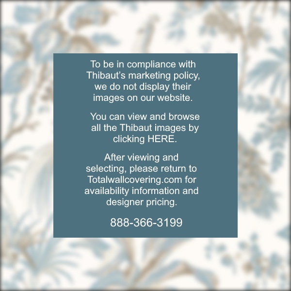 Peacock Toile Soft Blue and Beige Wallpaper