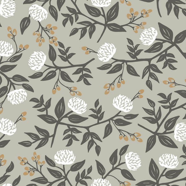 Peonies Grey Floral Premium Peel + Stick Wallpaper