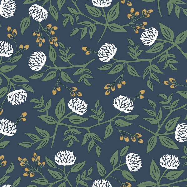 Peonies Navy Floral Premium Peel + Stick Wallpaper