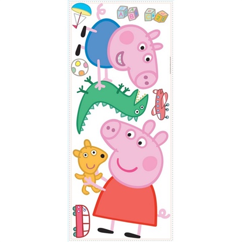 Peppa The Pig - Peppa/George Playtime Peel And Stick Giant Wall Decals