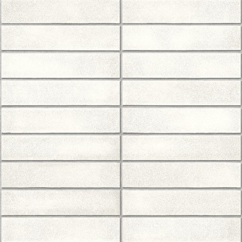 Midcentury White Modern Bricks Wallpaper