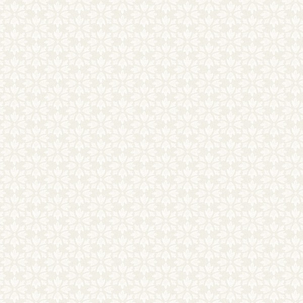 Phlox Beige Floral Stamp Wallpaper