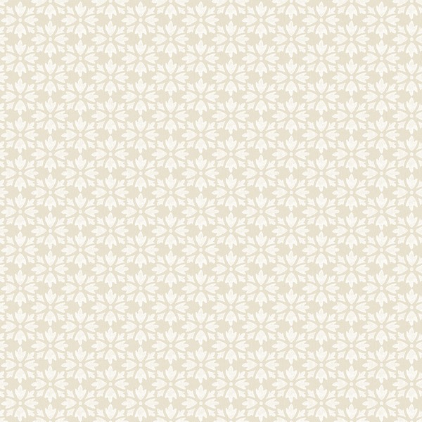 Phlox Khaki Floral Stamp Wallpaper