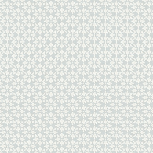 Phlox Light Blue Floral Stamp Wallpaper