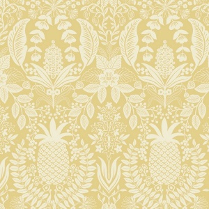 Pineapple Damask Yellow Wallpaper