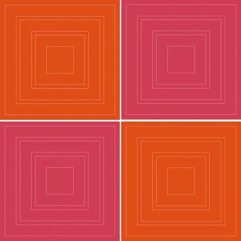 Pink/Orange Square Stickers