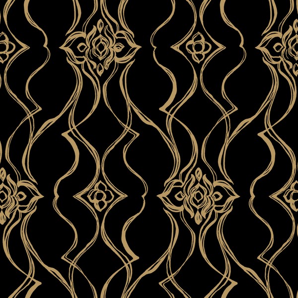 Pirouette Black & Gold Wallpaper