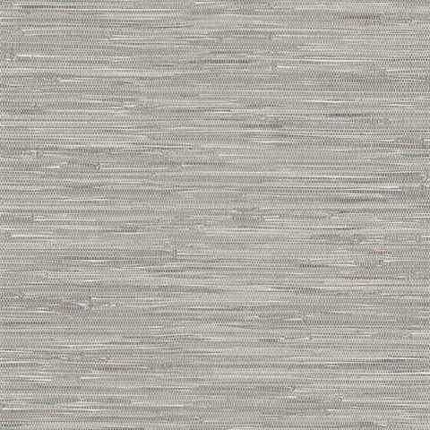 Poa Grey Faux Grasscloth Wallpaper