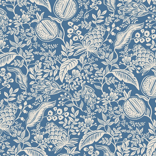 Pomegranate Blue & Ivory Peel & Stick Wallpaper