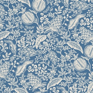 Pomegranate Blue & Ivory Peel & Stick Wallpaper