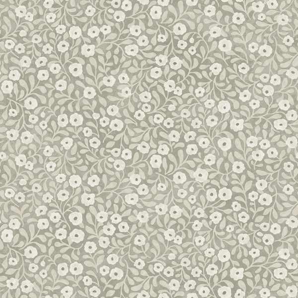Poppy Trail Grey Floral Wallpaper