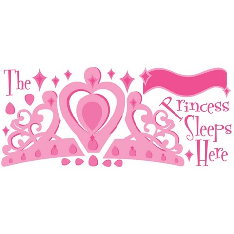 Princess Sleeps Here P &amp; S Wall Decal W/Personalization
