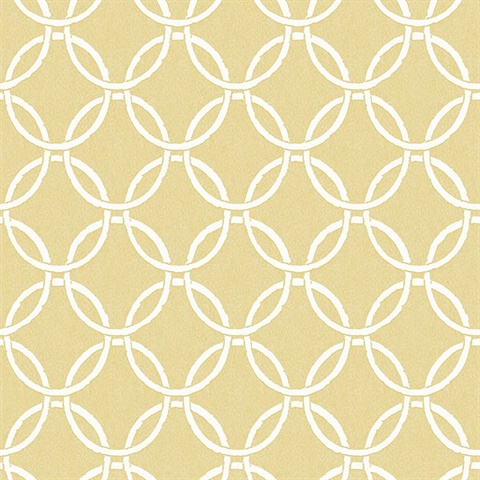 Quelala Yellow Ring Ogee Wallpaper