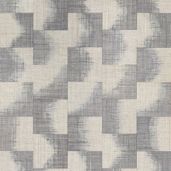 Raffia Squares Graphite Wallpaper