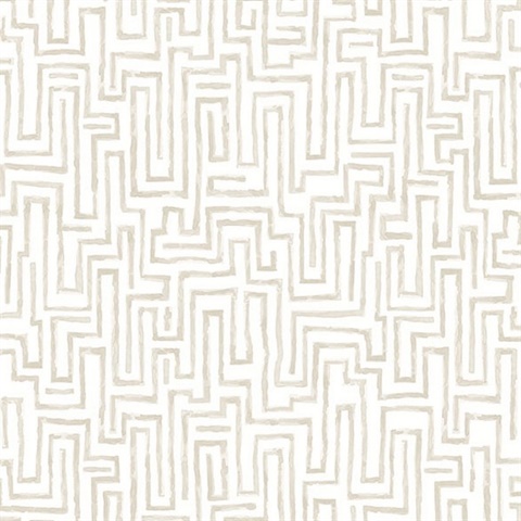 Ramble Taupe Geometric Wallpaper