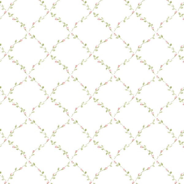 Red Rose Trellis Wallpaper