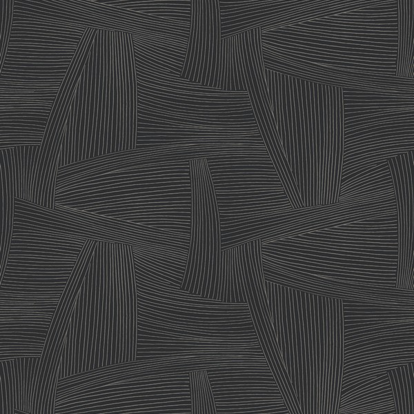 Reid Black Woven Geometric Wallpaper