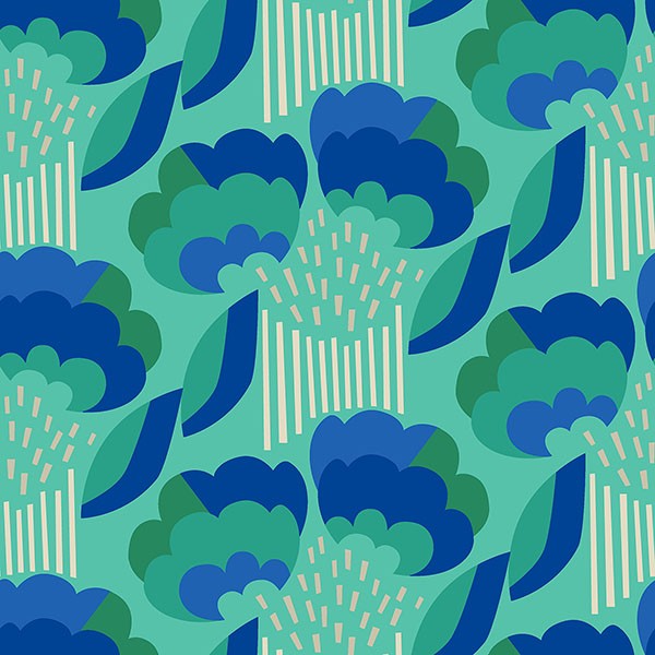 Retro Esme Aqua Peel & Stick Wallpaper