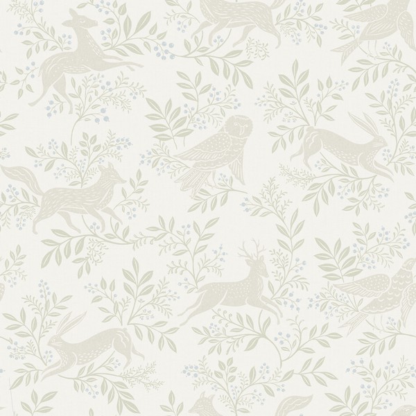 Revelry White Forest Frolic Wallpaper