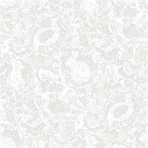Revival Light Grey Fauna Wallpaper