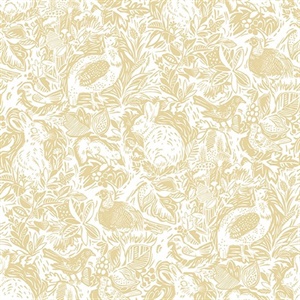 Revival Mustard Fauna Wallpaper