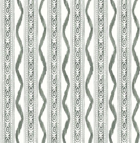 Rhys Green IKAT Stripe Wallpaper