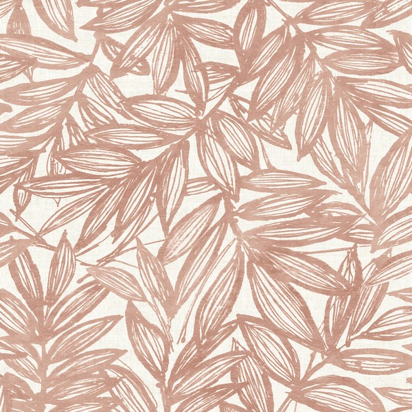 Rhythmic Coral Leaf Wallpaper