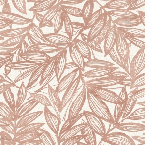 Rhythmic Coral Leaf Wallpaper