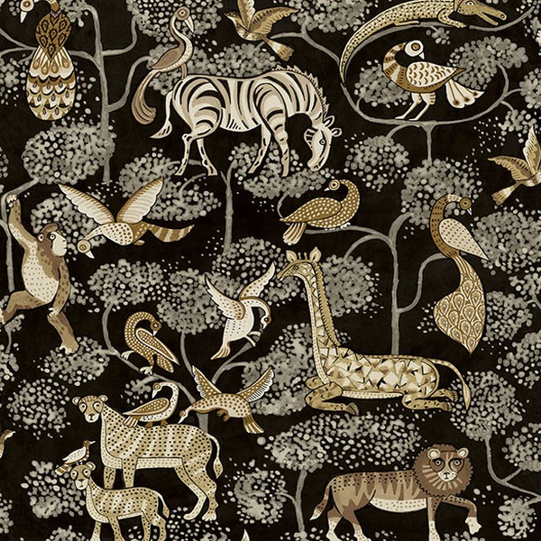 Rigby Black Jungle Animals Wallpaper