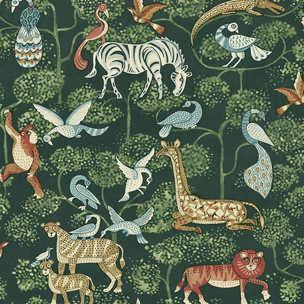 Rigby Green Jungle Animals Wallpaper