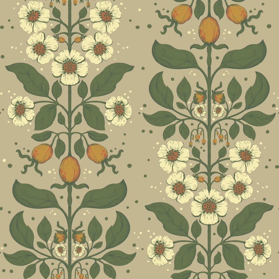 Rosa Light Brown Wallpaper