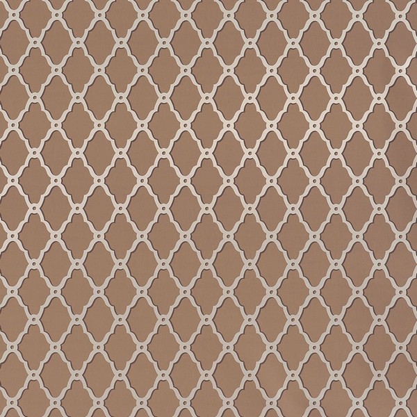 Rothbury Trellis Metallic on Cocoa Wallpaper