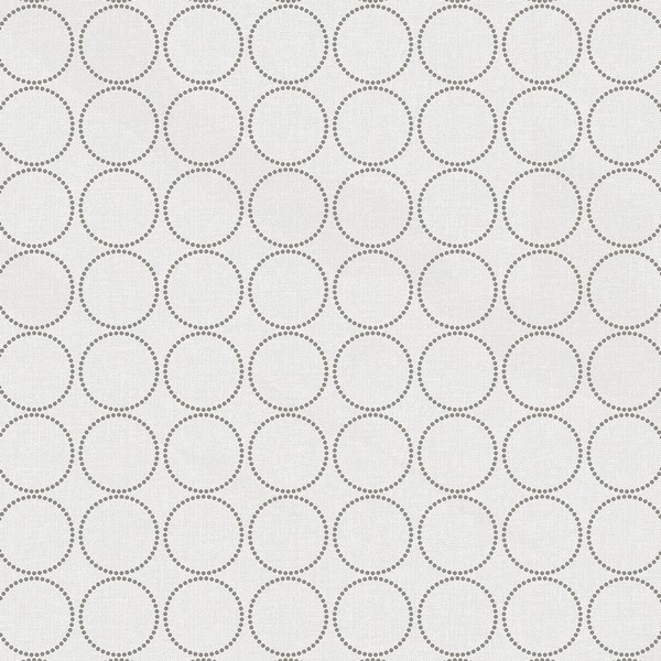 Round Geometric Linen & Metallic Silver Wallpaper