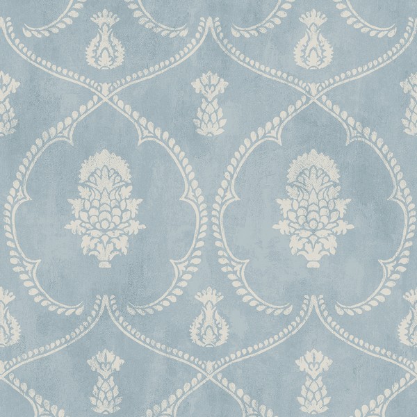 Royal Damask Blue Wallpaper