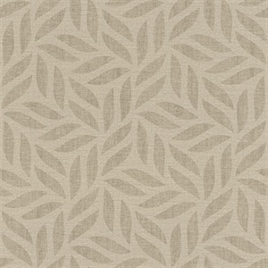 Sagano Light Brown Leaf Wallpaper