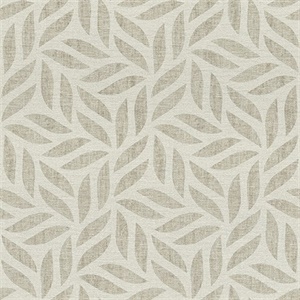 Sagano Light Grey Leaf Wallpaper