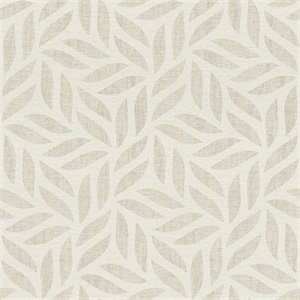 Sagano Taupe Leaf Wallpaper