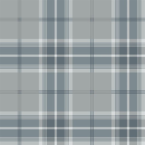 Sala Blue Plaid Wallpaper