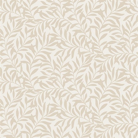 Abstract Beige Leaves Traditional Wallpaper Border Retro Design, Roll 15' X 7