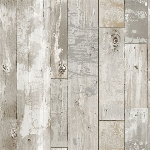 Deena Light Grey Weathered Wood Wallpaper