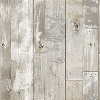 Deena Light Grey Weathered Wood Wallpaper