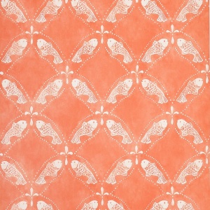 Santorini Coral Wallpaper