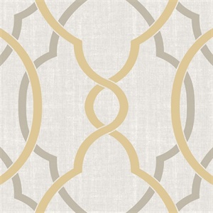 Sausalito Taupe/Yellow Peel & Stick Wallpaper