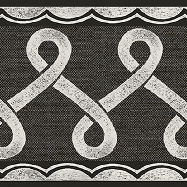 Scalloped Ribbon Black Trim Wall Border