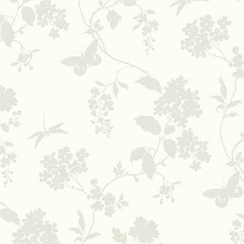Ashford House Scenic Vines Wallpaper - White