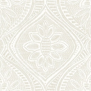 Scout Light Grey Floral Ogee Wallpaper